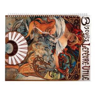 Calendário Biscoitos Lefevre Utile - Alphonse Mucha
