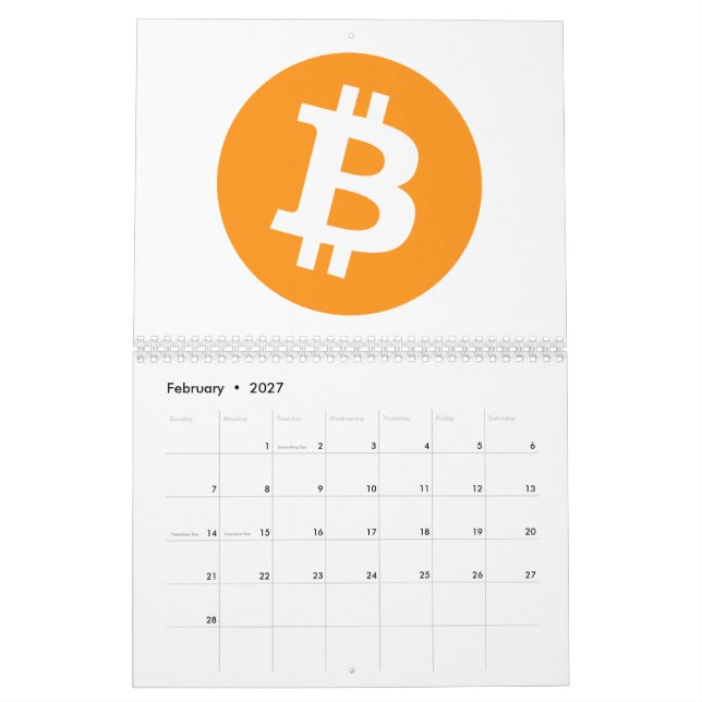 Calendário Bitcoin - BTC - Crypto (Fev 2027)