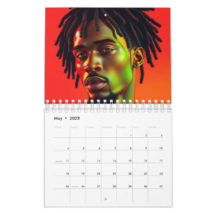 Calendário Black Kings Melanin Men Afrocêntricos Bruh Dreadlo