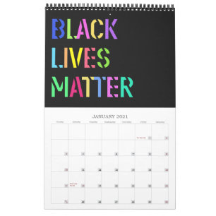 Calendário Black Lives Matter Stencil 01 Editável