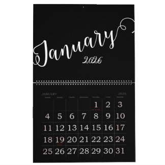 Calendário Black | Modern, Minimalist Calendar