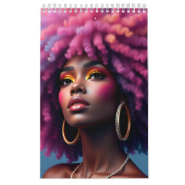 Calendário Black queen pastel rainbow melanin sista