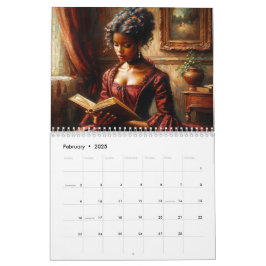 Calendário Black Women Reading Books Art