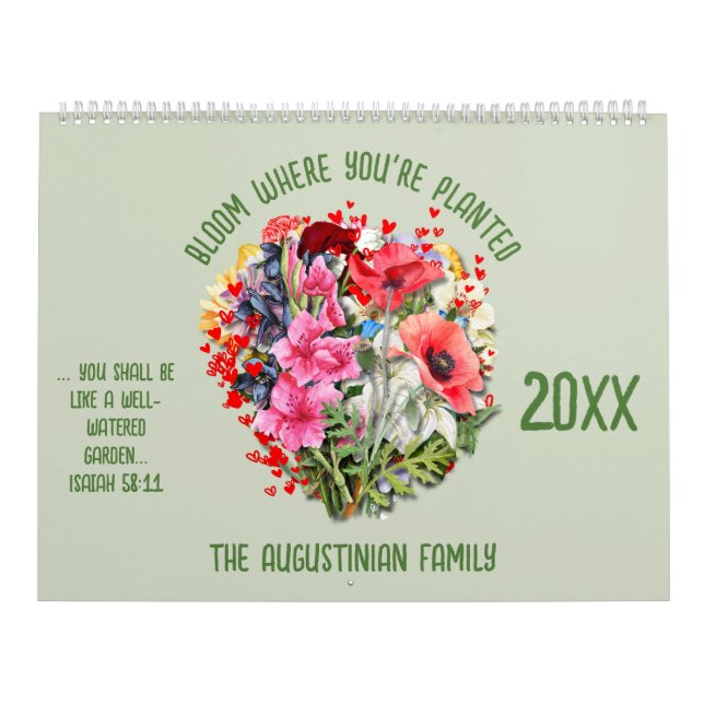 Calendário BLOOM WHERE PLANTED 2026 Christian Birth Month  (Capa)