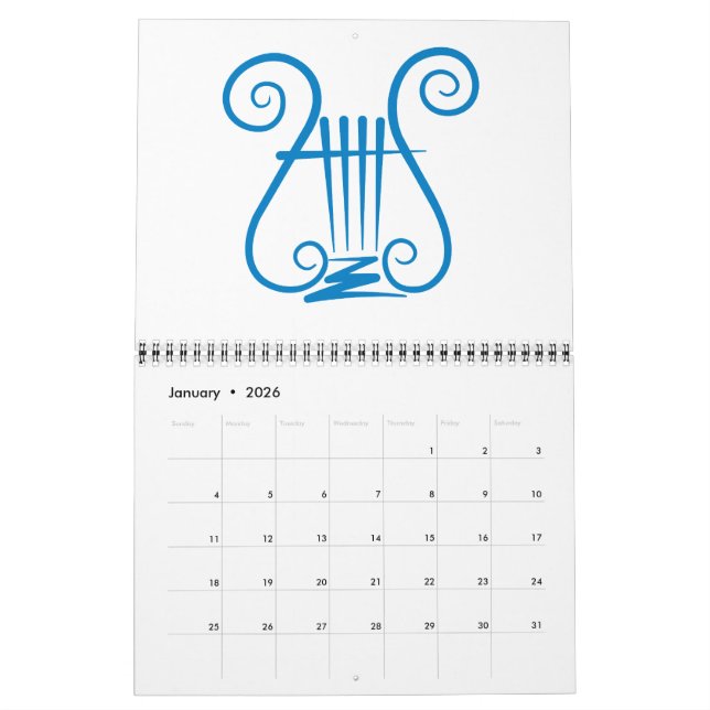 Calendário Blue Lyre (Jan 2026)