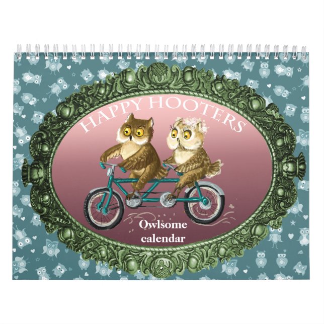 Calendário Boinas felizes Coruja estações engraçadas personal (Capa)