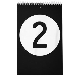 Calendário Bola Piscina Azul Número Dois Billiards Snooker