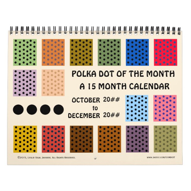 Calendário Bolinhas Do Mês - 15 Meses - Personalizada (Capa)
