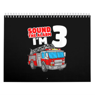 Calendário Bombeiro aniversário de 3 anos
