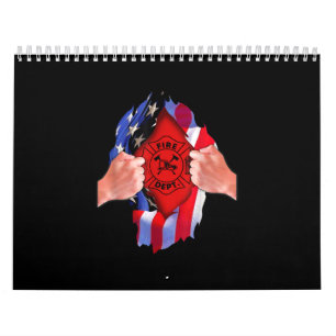 Calendário Bombeiros - Linha Vermelha fina