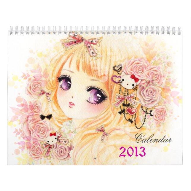 Calendário bonito 2013 das meninas do anime