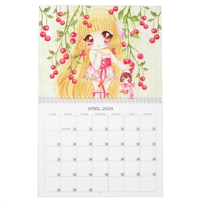 Calendário bonito 2013 das meninas do anime