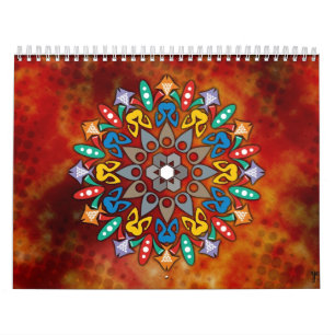 Calendário bonito do livro para colorir da mandala