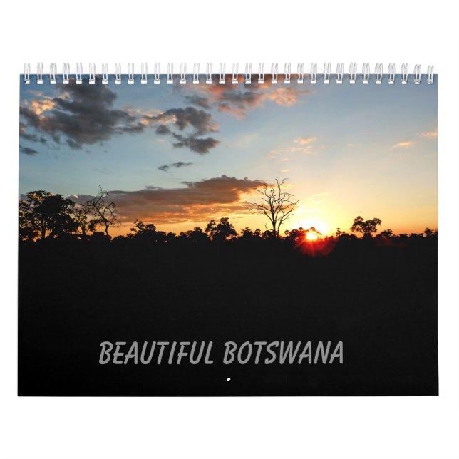 Calendário BONITO do tamanho médio de BOTSWANA (Capa)