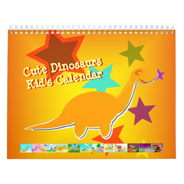 Calendário bonito dos dinossauros dos desenhos (Capa)