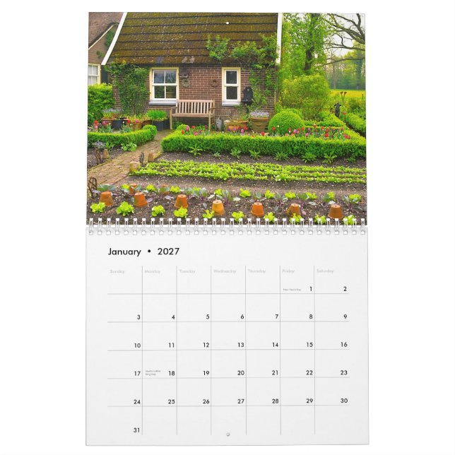 Calendário bonito dos jardins 2013 (Jan 2027)