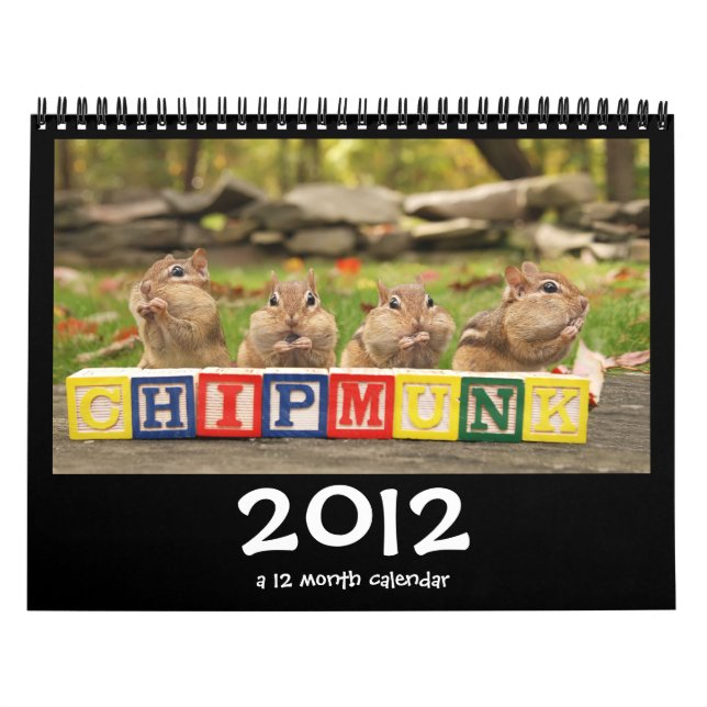 Calendário bonito louco dos Chipmunks 2012 (Capa)