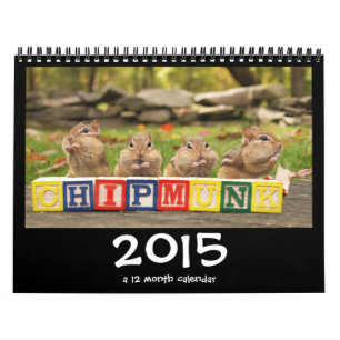 Calendário bonito louco dos Chipmunks 2015