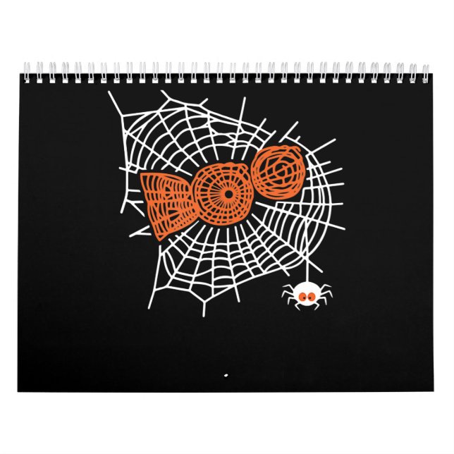 Calendário Boo Spider Web Engraçado com Engraçado na Web (Capa)