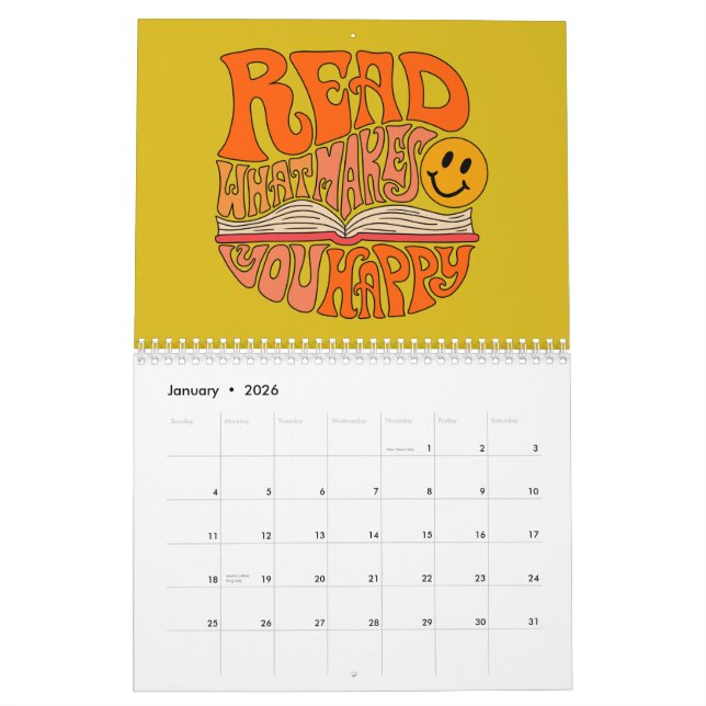 Calendário Bookish Illustrated Calendar (Jan 2026)