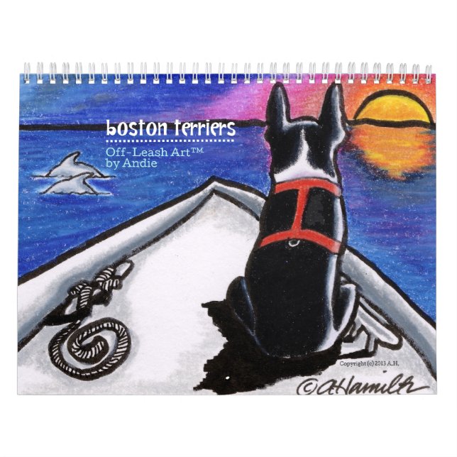 Calendário Boston Terriers Off-Leash Art™ Vol 1 (Capa)