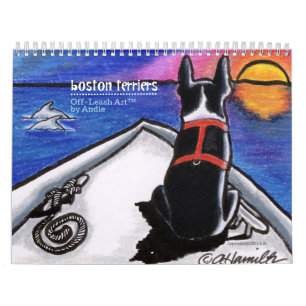 Calendário Boston Terriers Off-Leash Art™ Vol 1