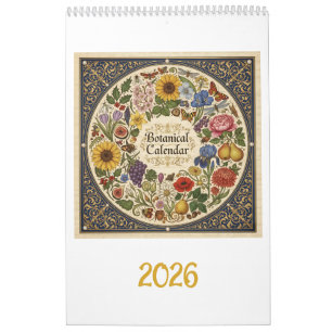 Calendário Botânica inspirada no Hoefnagel 2026