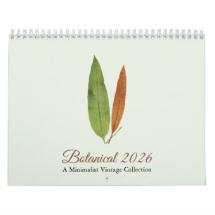 Calendário Botânico de Arte Minimalista 2026