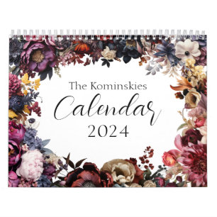 Calendário Botânico Floral Elegante