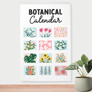Calendário Botânico Moderno do Abstrato 2026