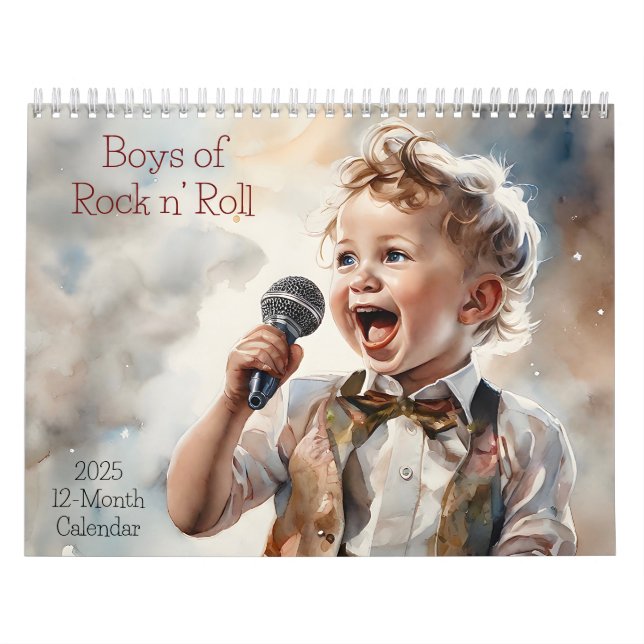 Calendário Boys of Rock and Roll 2025 Calendar 12 Meses (Capa)