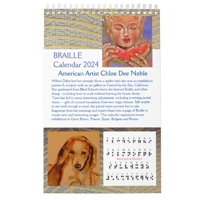 Calendário Braille 2024 por Chloe Dee Noble - Calendar (Capa)