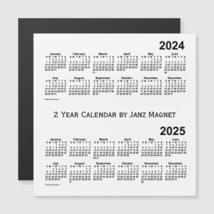 Calendário branco 2 anos 2024-2025 por Janz Magnet