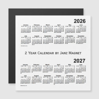 Calendário branco 2 anos 2026-2027 por Janz Magnet