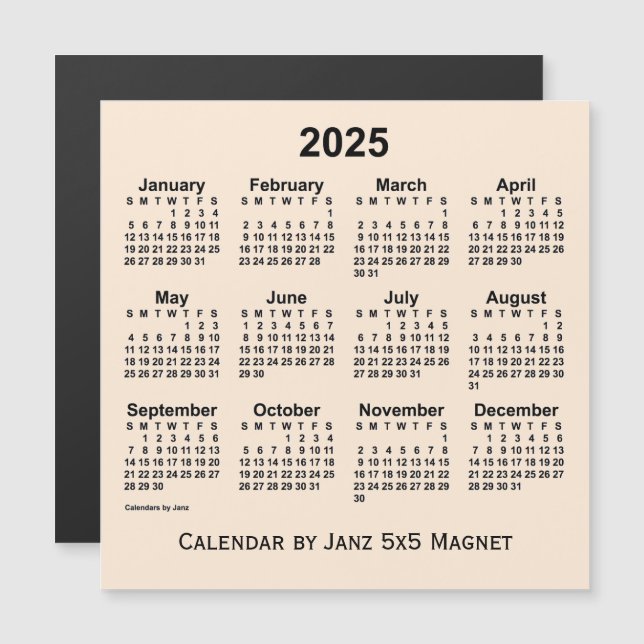 Calendário branco antigo de 2025 por Imagem 5x5 de (Frente/Verso)
