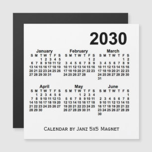 Calendário branco de 6 meses de 2030 pelo Imagro 5