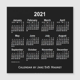 Calendário branco Neon 2021 do Imagro 5x5 de Janz