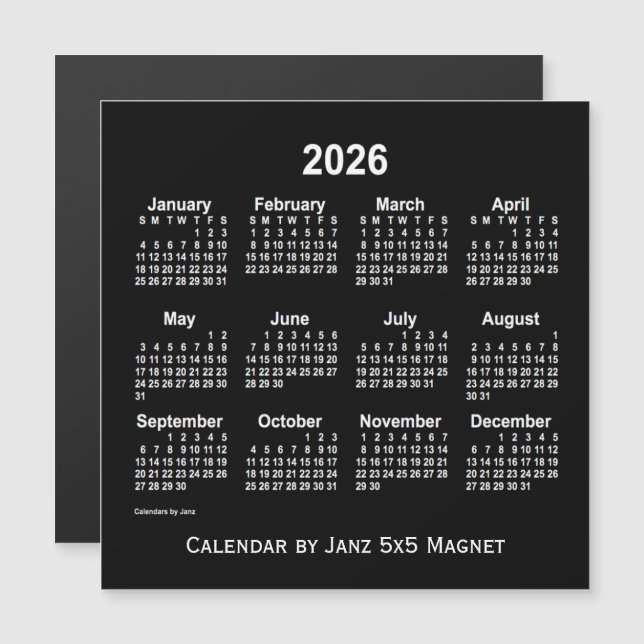Calendário branco neon 2026 do Imagro 5x5 de janei (Frente/Verso)