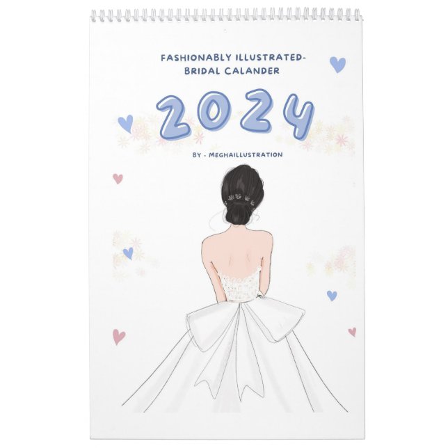 Calendário Bridal, 2024, ilustração da moda, (Capa)