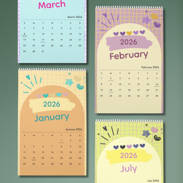 Calendário Bright & Cheerful Aesthetic Calendar (Criador carregado)