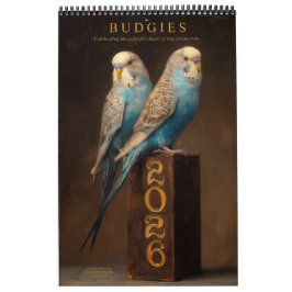Calendário BUDGIES 2026 Parakeets Art
