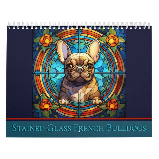 Calendário Buldogue Francês de Vidro Estampado (Capa)