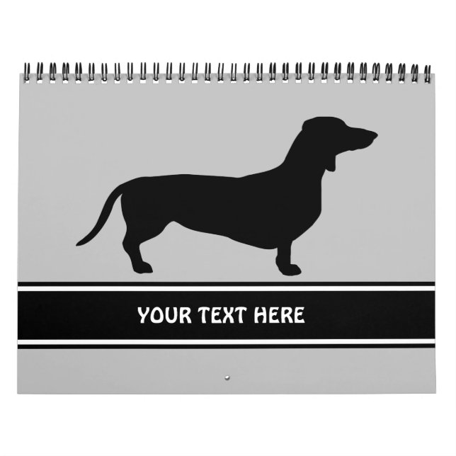 Calendário Cabelo Curto Dachshund - Silhouette 1 (Capa)
