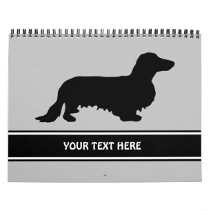 Calendário Cabelo Longo Dachshund - Silhouette 1