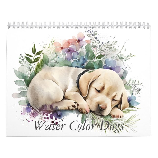 Calendário Cachorro Adorável em Aquarela (Capa)