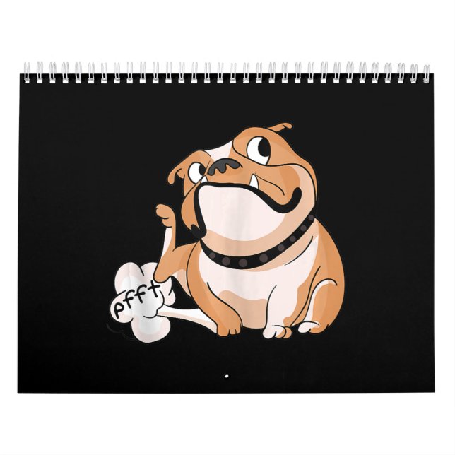 Calendário Cachorro de Garota Engraçado de Pitbull Cachorro M (Capa)
