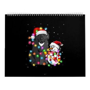 Calendário Cachorro Funny Newfound Luz Neve Natal