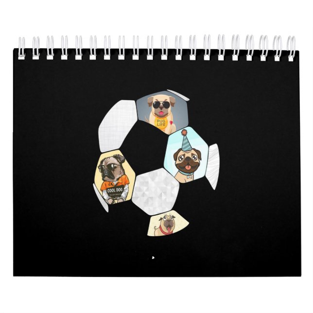 Calendário Cachorro Legal Pug Life Pug Birthday Cachorro (Capa)