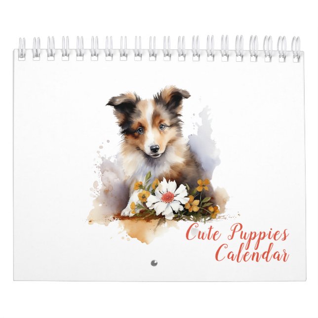 Calendário Cachorro Pets Aquarela Flor (Capa)