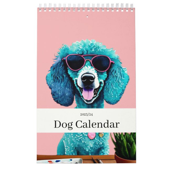 Calendário Cachorro Rosa Girly (Capa)